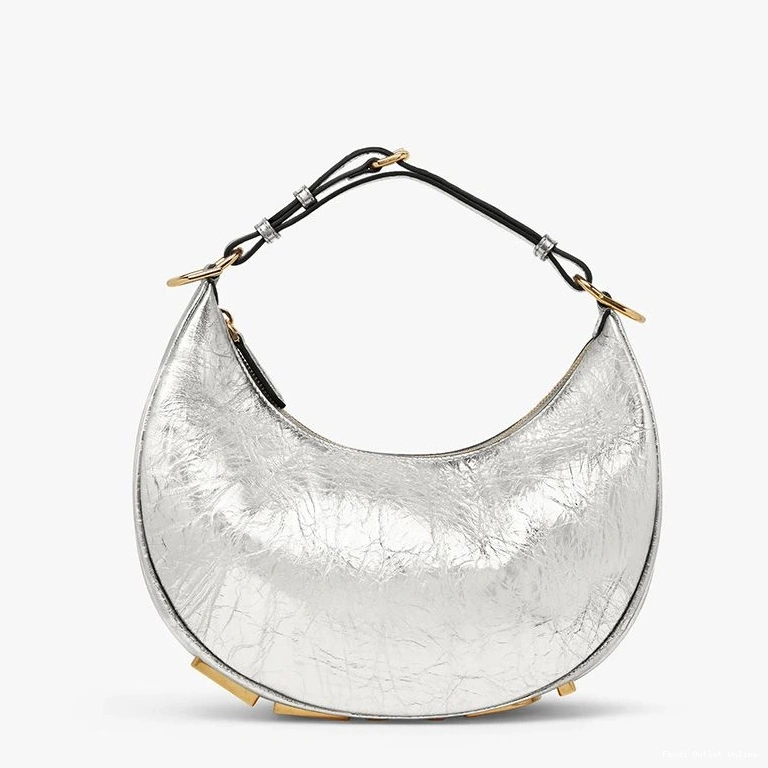 Affordable Fendi Silver Small Fendigraphy Hobo In Leather Bag Calf 0726